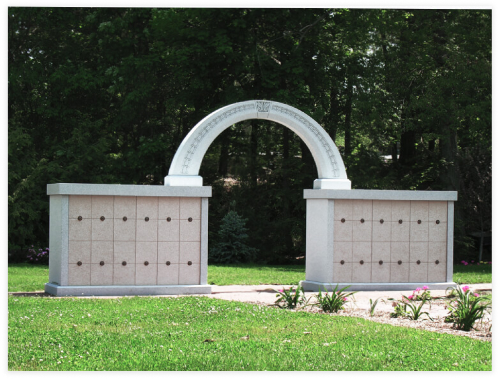 weaver-memorials-columbarium-3 Unique double columbarium joined by a custom archway