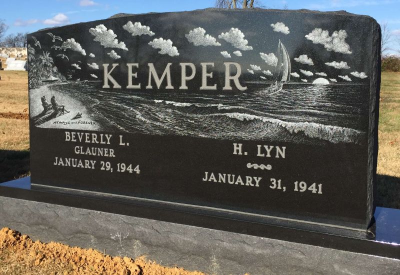 upright-granite-headstone Upright granite headstone with custom engraving.